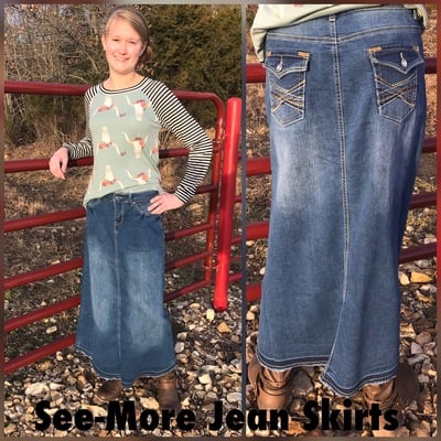 Sandy long denim skirt