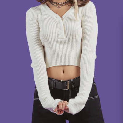 Aesthetics knitted top - Thumbnail 4