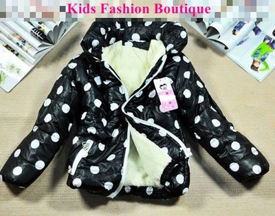 Girls black & white polka dot jacket