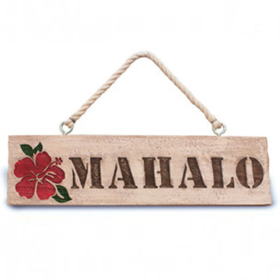 "mahalo" hanging sign!