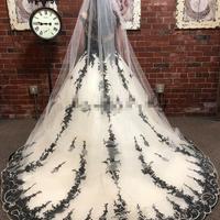  Black Lace Applique White Organza A-Line Wedding Dresses Capped Sleeves Sheer Neck Cathedral Train Wedding Bridal Gowns - Thumbnail 2