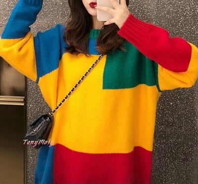 Color Block Knit Sweater