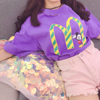 Pastel Pink Fringed Denim Shorts - Thumbnail 4