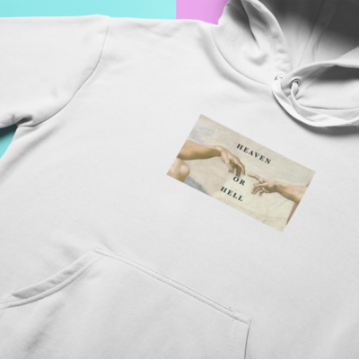 Michelangelo heaven and hell hoodie in white - Thumbnail 5