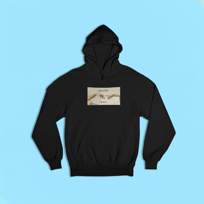 MICHELANGELO HEAVEN AND HELL HOODIE IN BLACK