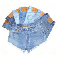 Fashion Distressed Ripped High Waist Denim Shorts - Thumbnail 1