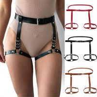 Adjustable Sexy Gothic Harajuku PU Leather Leg and Thigh Suspender Belt Strap - Thumbnail 1