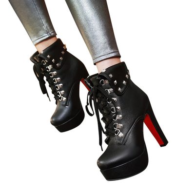 Rivet lace up ankle boots - Thumbnail 5