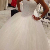 Sparkly Ball Gown  Sweetheart Wedding Dresses with Beading - Thumbnail 1