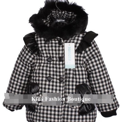 Girls black & white jacket with hood