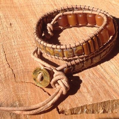 The "fall line" double wrap bracelet