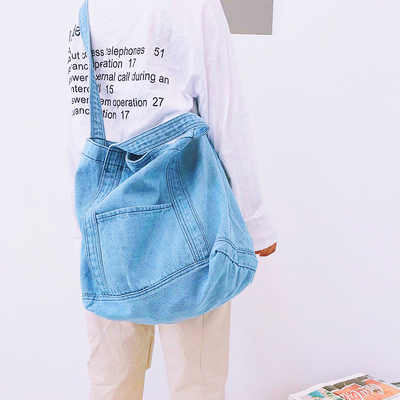 Free shipping-vintage denim 2 way bag - Thumbnail 3