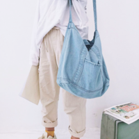 Free Shipping-VINTAGE DENIM 2 WAY BAG - Thumbnail 4