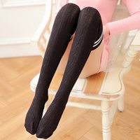 Warm Cotton Thigh High Stripes Long Stocking Socks - Thumbnail 1