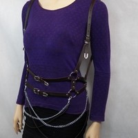 Sexy Harajuku Leather Double Row Waist Belt Body Belt Accessories - Thumbnail 2