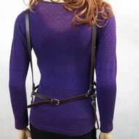 Sexy Harajuku Leather Double Row Waist Belt Body Belt Accessories - Thumbnail 3