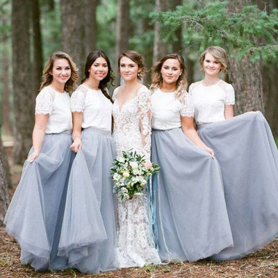 Sexy Two Piece Bridesmaid Dresses for Wedding
