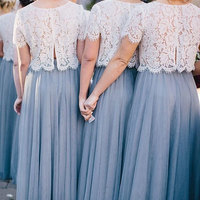 Sexy Two Piece Bridesmaid Dresses for Wedding - Thumbnail 1