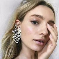 Gold Whimsical Butterfly Wings Stud Earrings - Thumbnail 1