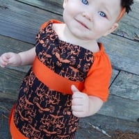 Halloween Peasant Dress- large (7/8 and 9/10) - Thumbnail 1