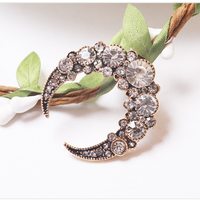 Crescent Moon Rhinestone Earrings - Thumbnail 2