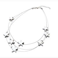 Silver Multi Layer Stars Necklace - Thumbnail 1