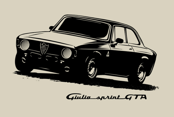 Alfa Romeo GTA T-Shirt. Classic Car shirt, Vintage Car Tee