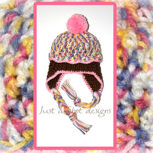 Crochet Cupcake Hat Multi-color Pink