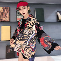 Summer Harajuku Printed Japanese Kimono Blouse - Thumbnail 4