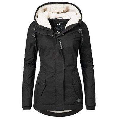 Fashion warm winter coat in black