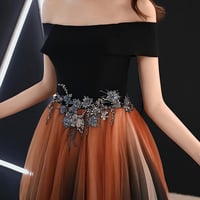Stylish tulle lace long prom dress, evening dress - Thumbnail 3