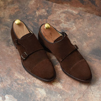 Handmade Brown Monk shoes, Formal Double monk Shoes, Dress Shoes - Thumbnail 1