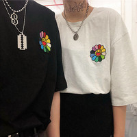 Colored Sunlower Embroidery Tee - Thumbnail 4
