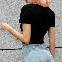 Cherry Printed Black Top - Thumbnail 4