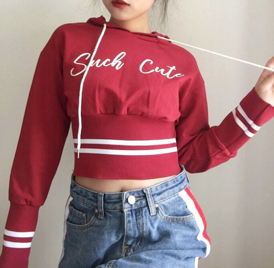 Vintage Such Cute Printed Hooded Top