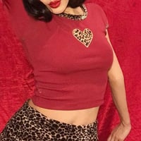 Retro Leopard Print Heart Top - Thumbnail 2