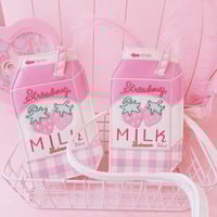 Strawberry Milk Embroidery Shoulder Bag - Thumbnail 1