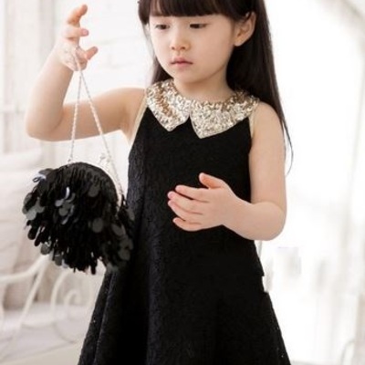 Girls classy little black dress. 100% cotton.