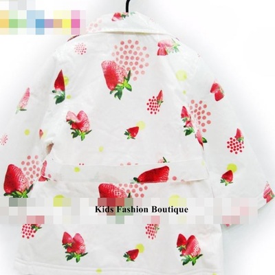 Girls strawberry jacket with belt & hat
