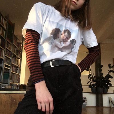 Free Shipping-KISSING ANGELS TEE