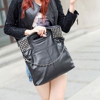 Unique Rivet Handbag & Shoulder Bag - Thumbnail 2