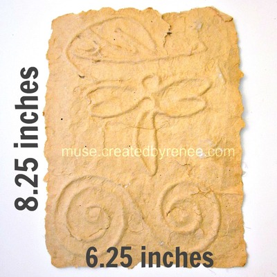 Handmade paper with embossed designs 