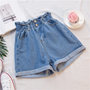 High Waist Denim Shorts-2