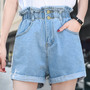 High Waist Denim Shorts-3