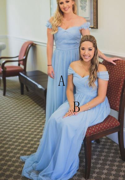 Mismatched Two Style Sweep Train Bridesmaid Dresses US24W