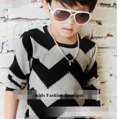 Boys black/grey sweater, wool/cotton soft and stylish