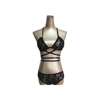 Black Bandage Lace Lingerie - Thumbnail 2
