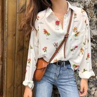 Chic Flower Printed Blouse - Thumbnail 3