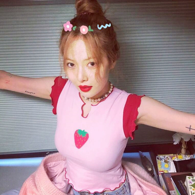 Sweet Strawberry Curled Pink Color Block Top