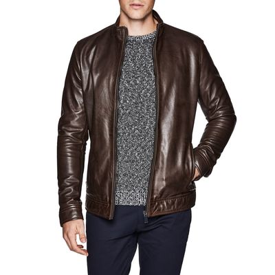 Real leather genuine lambskin men jacket motorcycle slim fit stylish biker  jacket - Thumbnail 3